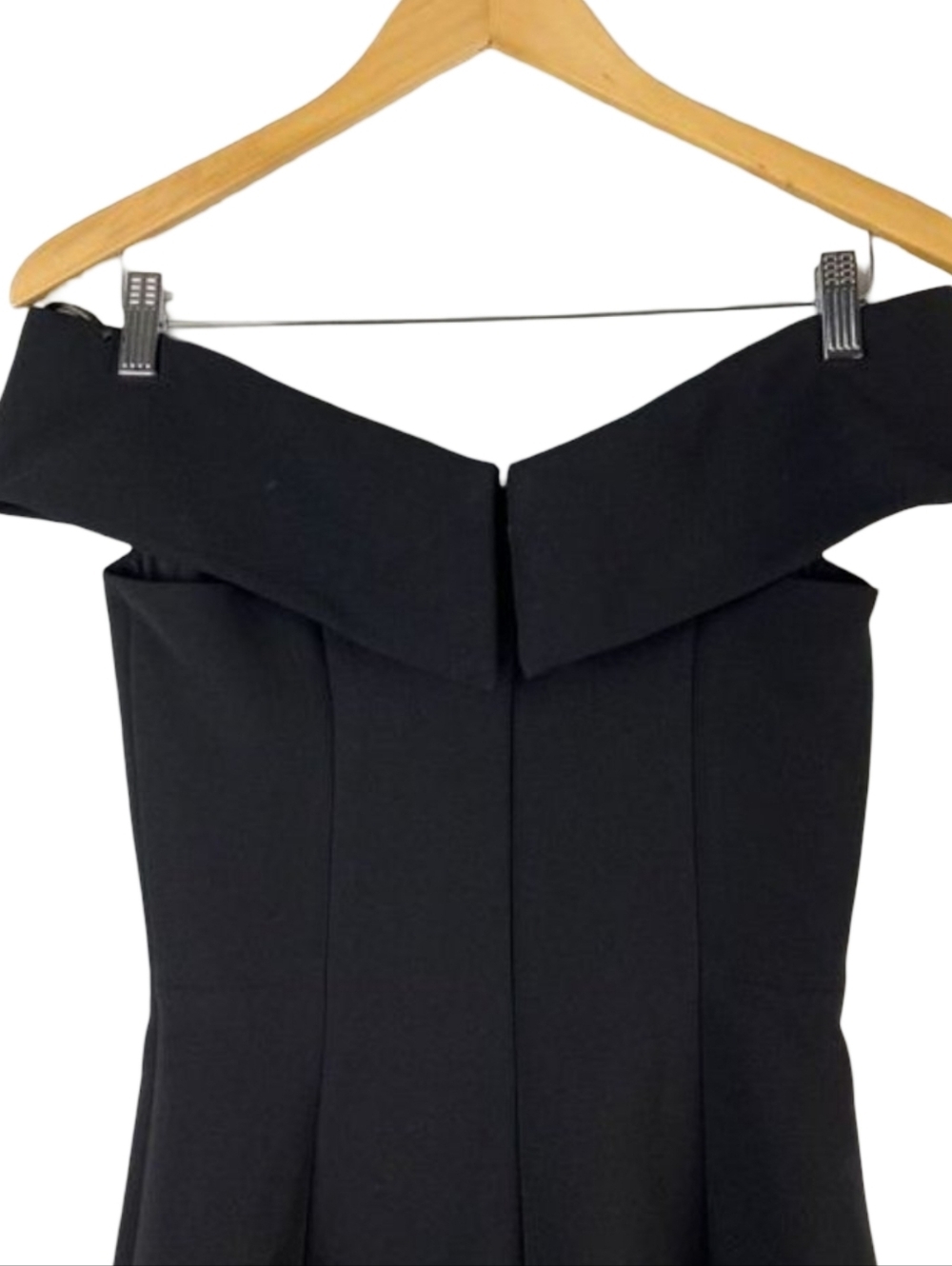 Reiss Haddi Black Off-Shoulder Sheath Dress Size 4 - Picture 9 of 12